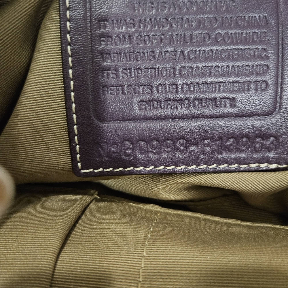 Coach Purple Satchel Bag. NWOT - Picture 3 of 9